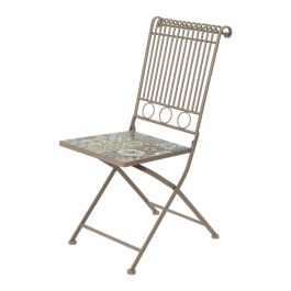 Silla Bistro metálica/mosaico marrón para exterior 45x38x90cm Precio: 115.99270782. SKU: S7911106