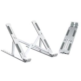 Ewent EW1266 Soporte Ergonómico Plegable para Portátil 10-15.6" de Aluminio con Refrigeración y 6 Alturas, Gris
