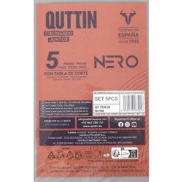 Set 5 piezas cuchillos, tijeras y tabla de cortar Nero - Inde (4 Cajas) Set 5 piezas cuchillos, tijeras y tabla de cortar Nero - Inde (4 Cajas)