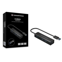 Conceptronic Hubbies06B 4 Hub USB 3.0 de 4 Puertos 5000 Mbit/s Negro