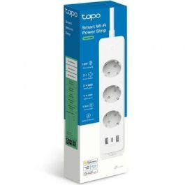 TP-Link Tapo P300 Regleta Inteligente Wi-Fi 3 Tomas de Corriente 2 USB-A 1 USB-C Carga Rápida 18W PD/QC 3.0 Control Individual por Voz y App HomeKit Blanca