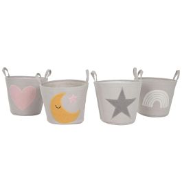 DKD Home Decor Cesta Kids Multicolor 36 x 40 x 36 cm (4 Unidades)