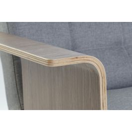 DKD Home Decor Sofa Cama Urban Gris, Marrón y Negro Poliéster Eucalipto Metal Desmontable - 203x87x81cm - Altura Asiento 41cm