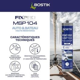 Bostik Fixpro MSP 104 Adhesivo y Sellador para Automoción/Náutica Blanco 290 ml Resistente a la Intemperie y al Agua de Mar