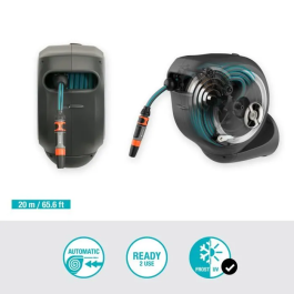 Gardena Enrollador de Manguera Automático de Pared RollUp M 20 m con Borde Blanco