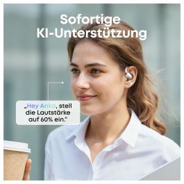 ANKER AeroFit 2 Auriculares Inalámbricos de Diseño Abierto, Blancos, IP55, 42h Reproducción con Estuche