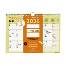 Finocam Calendario de Pared para Escribir A4 (297x210 mm) MV Grafik 2026 - Planificador Anual Espiral, Contenido Útil