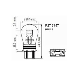 Lámpara M-Tech W2.5x16Q 12 V P27-7 W - 3157 cLear | 10 Unidades MTECZ17 Lámpara M-Tech W2.5x16Q 12 V P27-7 W - 3157 cLear | 10 Unidades MTECZ17