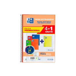Oxford Cuaderno Espiral Write&Erase 80H Folio Milimetrado con Margen Tapas Extraduras Pack 4+1 Colores Surtidos Vivos Papel OptikPaper Precio: 16.50000044. SKU: S8414309