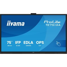 iiyama iiWare21E Pantalla Interactiva 75" UHD 4K IPS 40-Puntos PureTouch IR+ Android 14 EDLA Google GMS 8/128GB Antirreflejos Altavoces 60W