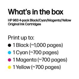 HP Tinta Negra, Cian, Magenta, Amarilla Officejet Pro 9000 Series - Nº 963 *Pack De 4*