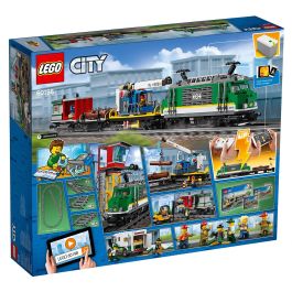 LEGO Tren de Carga con Control Remoto City 60198 - Set completo con 4 Vagones, 33 Vías, Carretilla Elevadora y 6 Figuras