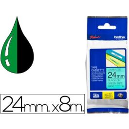 Cinta Laminada Brother TZE-751 Negro/Verde 24 mm