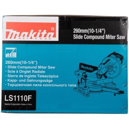 Makita LS1110F Sierra ingletadora, 1450 W, 4500 RPM, corte 9.1 cm, 31 cm, disco 26 cm