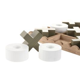 DKD Home Decor Juego de Mesa Urban Tic Tac Toe MDF Verde Camel 18.5 x 18.5 x 3 cm (4 Unidades)
