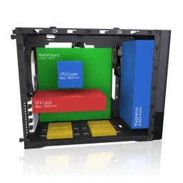Fractal Design NODE 804 Cubo Negro PC con Ventiladores 120mm, Soporte para 2.5/3.5", Micro ATX - FD-CA-NODE-804-BL-W