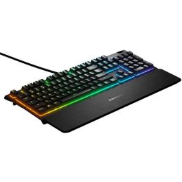 SteelSeries Apex 3 Teclado Gaming - Resistencia al Agua IP32, Iluminación RGB 10 Zonas, Switches Silenciosos, Reposa Muñecas Magnético, Español QWERTY - 64798