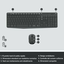 Teclado Logitech Gris QWERTY