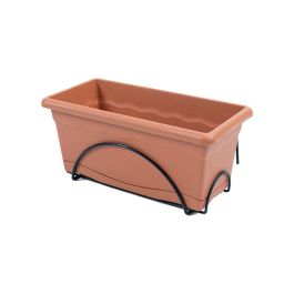 Plastiken Jardinera Balconera con Plato Integrado y Soporte Metálico 40x24cm Terracota Precio: 9.68999944. SKU: S7907618
