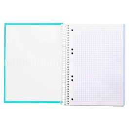 Cuaderno Espiral Liderpapel A5 Micro Crafty Tapa Forrada 120H 90 gr Cuadro 5 mm 5 Bandas6 Taladros Color Turquesa