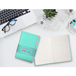 Antartik Notes Cuaderno A5 Tapa Dura, 100 Hojas Rayadas 80gr FSC, Cierre Gomilla, Rosa y Turquesa