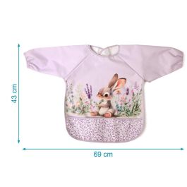 KioKids Babero Impermeable con Mangas Conejo Lavanda +4 Meses Colección Little Sauvages