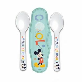 Thermobaby THE3023190132785 Set de Alimentación Infantil Mickey Primera Edad: Mordisqueador, Bol, Vaso con Asa, 2 Cucharas