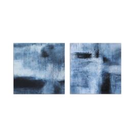 DKD Home Decor Cuadro Moderno Abstracto Azul Negro Lienzo MDF 3 x 80 x 80 cm (2 Unidades) Precio: 23.68999952. SKU: B14VMYZLWY