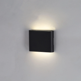 Aplique LED Medford 2x3W Negro Exterior Interior Aluminio COB 6W 600 Lúmenes