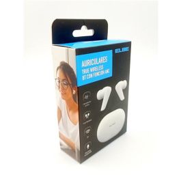 Elbe ABTWS-005-B Auriculares Bluetooth True Wireless con ANC Blancos - Cancelación Activa de Ruido, Bluetooth 5.0