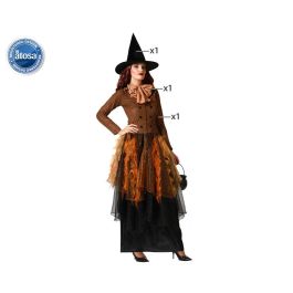 Disfraz Bruja Marrón Vestido Tul Sombrero Mujer Adulta Talla XS-S Halloween