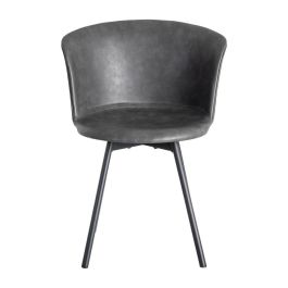 Silla Negro Metal / Simil Piel 53 X 51,50 X 76 cm