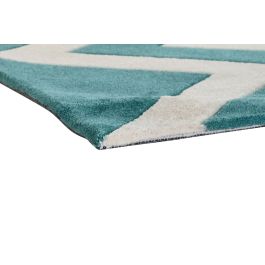 DKD Home Decor Alfombra Urban Bicolor Diseño Zigzag Poliéster 180x120 cm. Calidad 1800 gsm, Mantenimiento Lavado en Seco.