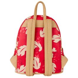 Loungefly Mochila Mini Lilo & Stitch Disney 26cm Piel Sintética con Detalles Estampados y Colgantes Esmaltados