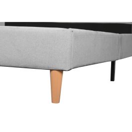 DKD Home Decor Cama Urban Gris Claro 219 x 104 x 170 cm para colchón de 150x200 - Poliéster y Madera