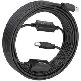 Aisens A101-0906 Cable Prolongador Activo USB 2.0 con Amplificador de Señal USB-A Macho a USB-B Macho 15 Metros Negro Aisens A101-0906 Cable Prolongador Activo USB 2.0 con Amplificador de Señal USB-A Macho a USB-B Macho 15 Metros Negro