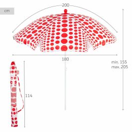 Sombrilla de playa Aktive Rojo 200 x 205 x 200 cm (6 Unidades) Sombrilla de playa Aktive Rojo 200 x 205 x 200 cm (6 Unidades)