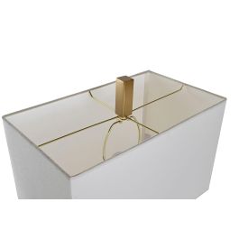 DKD Home Decor Lampara Sobremesa Dorado Blanco Metal Marmol Lino E27 23 x 79 x 40 cm