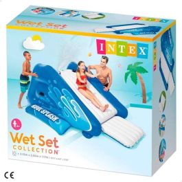 Intex 58849 Tobogán Hinchable con Pulverizadores para Piscinas de Suelo - Escalera, 6 Asas, 333x206x117 cm, +14 años