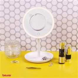 Beurer BS-45 Espejo Cosmético con Luz LED, Espejo de Aumento 5x, Giratorio 360°