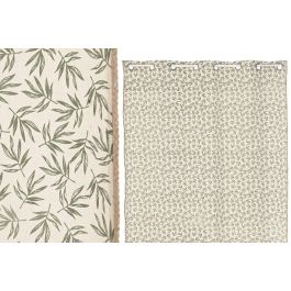 DKD Home Decor Cortina Cottage Nature23 Algodón Yute Natural Verde 260 x 140 cm (2 Unidades)