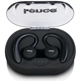 Lenco EPB-460BK Auriculares Bluetooth TWS Deportivos con Micrófono IPX5 Negro - 60h autonomía