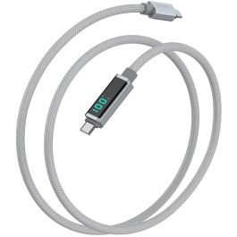 4smarts Cable USB-C DigitCord 1.5m Gris Carga Rápida 100W