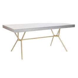 Mesa de Comedor DKD Home Decor Gris Dorado Blanco Latón Madera de mango (180 x 90 x 76 cm) Precio: 542.98999986. SKU: S3034469