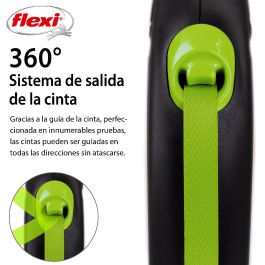 Flexi Correa New Neon S de Cinta 5M Verde Neón Reflectante para Perros: Alta Visibilidad en Todas las Condiciones
