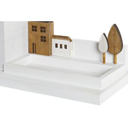 DKD Home Decor Cubilete Urban Blanco Marron Madera 11 x 14 x 28 cm