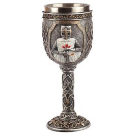 Copa Caballeros de las Cruzadas de Resina y Acero Inoxidable - 19,5x9x9cm