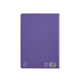 Cuaderno Espiral Liderpapel Din A4 Pautaguia Tapa Dura 80H 90 gr Cuadro Pautado 5 mm Color Lila 5 unidades