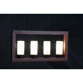 DKD Home Decor Lámpara de Techo Loft Industrial Marrón con 4 Bombillas E14 25W de Aluminio y Cristal Desmontable 10x52x30 cm