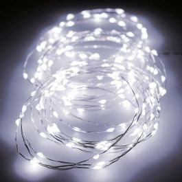 Lumineo Guirnalda Micro LED 180 Luces Frías, Multifunción con 8 Efectos, IP44 Exterior/Interior, Cable Plateado, 14m